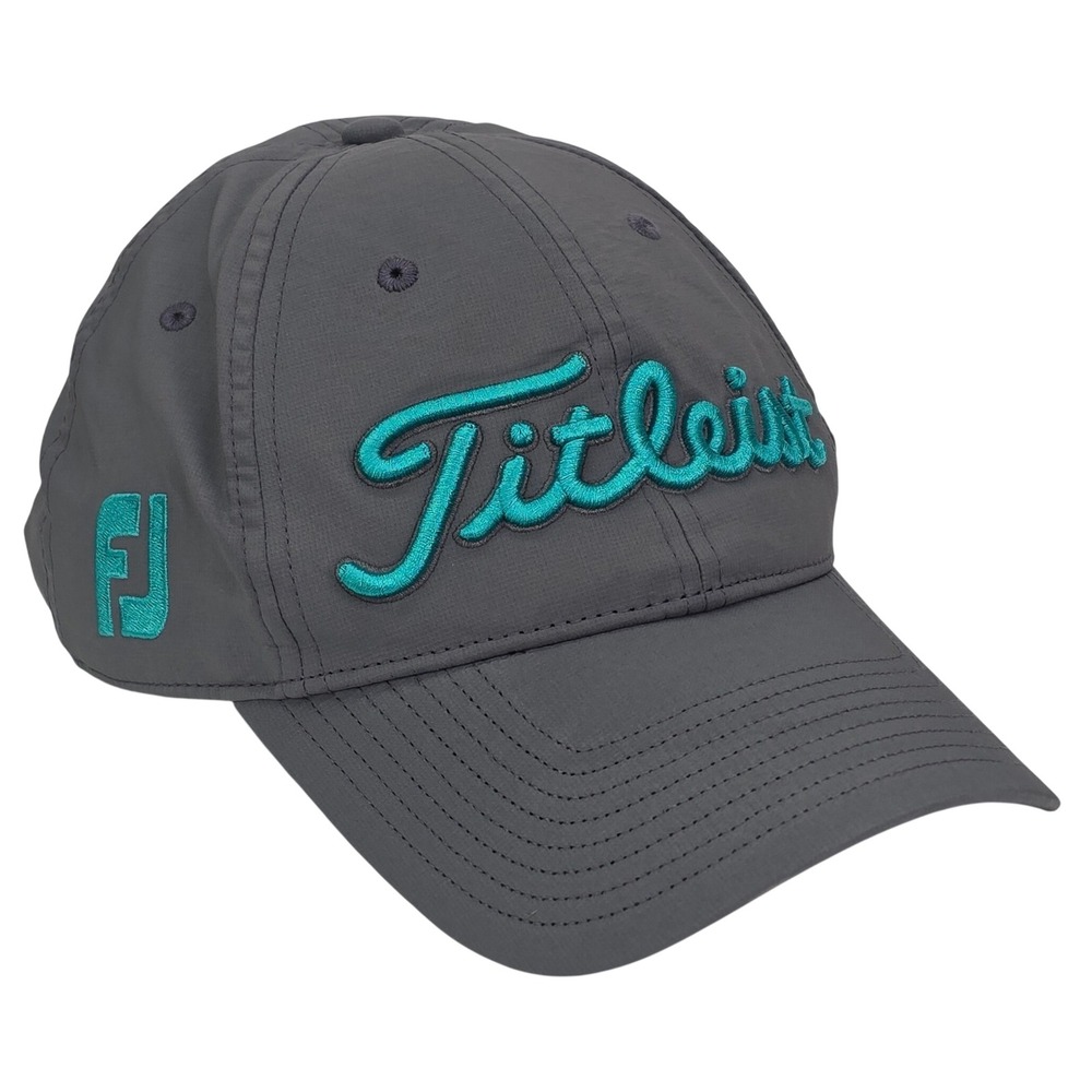 Titleist Performance Golf Hat Unisex OSFA Grey Teal Embroidered Pro V1 FootJoy